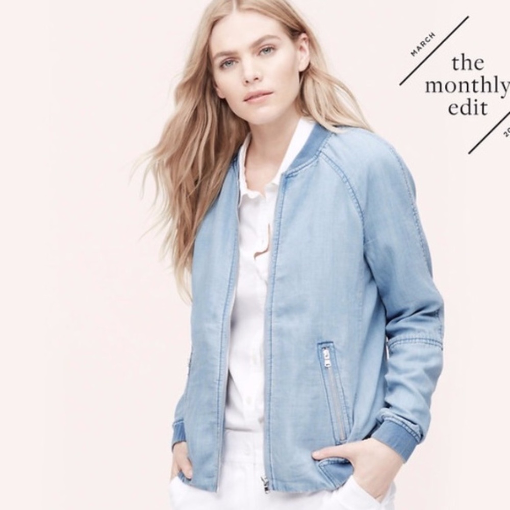 LOFT Chambray Bomber Jacket